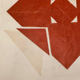 Double-Sided Orange and Orange 19th Century Schoolgirl Cut Paper Designs