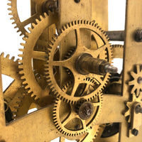 Sculptural Vintage Brass Clock Movement