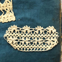 Antique Schoolgirl Crocheted Lace on Colorful Cloth Sampler Book