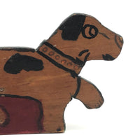 Happier Little Spotted Dog Wooden Folk Art Doorstop