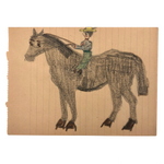 Mary Baker's Woman on Horse, Crayon Drawing, 1917