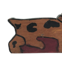 Happier Little Spotted Dog Wooden Folk Art Doorstop