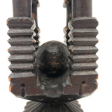 Huge Antique Sculptural Carved Whimsy with One Ball in Ornate Cage