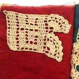 Antique Schoolgirl Crocheted Lace on Colorful Cloth Sampler Book