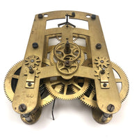 Sculptural Vintage Brass Clock Movement