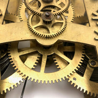 Sculptural Vintage Brass Clock Movement