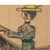Mary Baker's Woman on Horse, Crayon Drawing, 1917