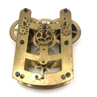 Sculptural Vintage Brass Clock Movement