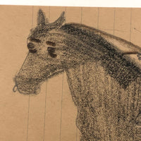 Mary Baker's Woman on Horse, Crayon Drawing, 1917