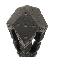 Huge Antique Sculptural Carved Whimsy with One Ball in Ornate Cage