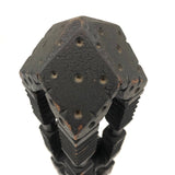Huge Antique Sculptural Carved Whimsy with One Ball in Ornate Cage
