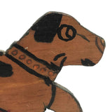 Happier Little Spotted Dog Wooden Folk Art Doorstop