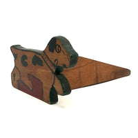 Happier Little Spotted Dog Wooden Folk Art Doorstop