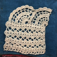 Antique Schoolgirl Crocheted Lace on Colorful Cloth Sampler Book