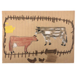 Mary Baker's Cows and Ducks, Crayon Drawing, 1917