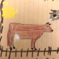 Mary Baker's Cows and Ducks, Crayon Drawing, 1917