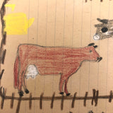 Mary Baker's Cows and Ducks, Crayon Drawing, 1917