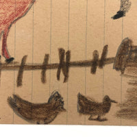 Mary Baker's Cows and Ducks, Crayon Drawing, 1917