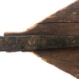 Primitive Old Wooden Stool with Iron Handle