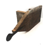 Primitive Old Wooden Stool with Iron Handle