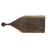 Primitive Old Wooden Stool with Iron Handle