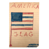 Mary Baker's America Flag Crayon Drawing, 1917