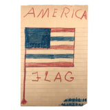 Mary Baker's America Flag Crayon Drawing, 1917