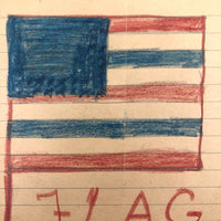 Mary Baker's America Flag Crayon Drawing, 1917