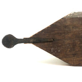 Primitive Old Wooden Stool with Iron Handle