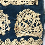 Antique Schoolgirl Crocheted Lace on Colorful Cloth Sampler Book