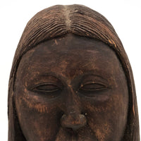 Beautiful, Sensitively Carved Wooden Bust, Presumed Native American or Inuit