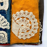 Antique Schoolgirl Crocheted Lace on Colorful Cloth Sampler Book