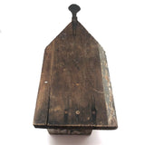 Primitive Old Wooden Stool with Iron Handle