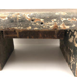 Primitive Old Wooden Stool with Iron Handle