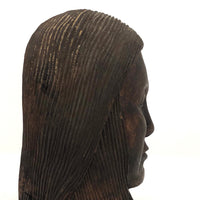 Beautiful, Sensitively Carved Wooden Bust, Presumed Native American or Inuit