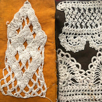 Antique Schoolgirl Crocheted Lace on Colorful Cloth Sampler Book