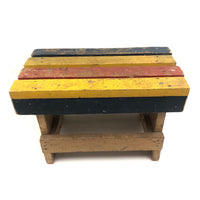 Super, Much Loved Red, Yellow and Blue Slatted Stool