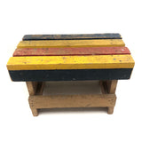 Super, Much Loved Red, Yellow and Blue Slatted Stool