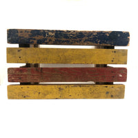 Super, Much Loved Red, Yellow and Blue Slatted Stool