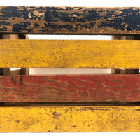 Super, Much Loved Red, Yellow and Blue Slatted Stool