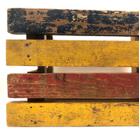 Super, Much Loved Red, Yellow and Blue Slatted Stool