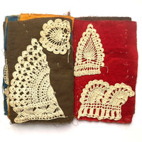 Antique Schoolgirl Crocheted Lace on Colorful Cloth Sampler Book