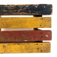 Super, Much Loved Red, Yellow and Blue Slatted Stool
