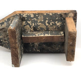 Primitive Old Wooden Stool with Iron Handle