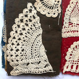 Antique Schoolgirl Crocheted Lace on Colorful Cloth Sampler Book