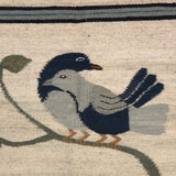South American Woven Wool Kilim Rug with Two Birds on Branch