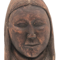 Beautiful, Sensitively Carved Wooden Bust, Presumed Native American or Inuit