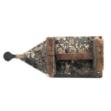 Primitive Old Wooden Stool with Iron Handle