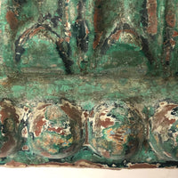 Gorgeous Antique Green Painted Carved Architectural Molding - 41 Inches