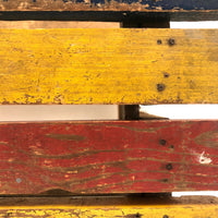 Super, Much Loved Red, Yellow and Blue Slatted Stool